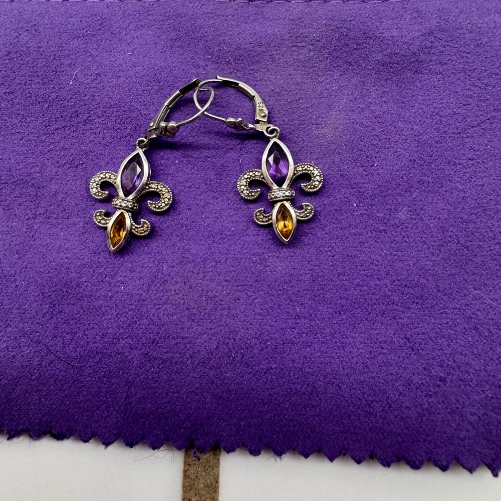 Fleur de Lis Sterling Silver Earrings
